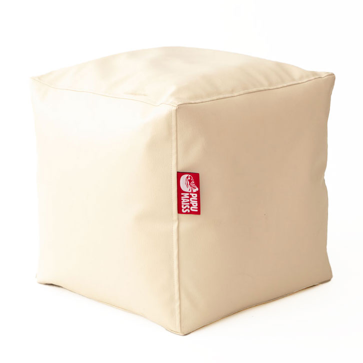 Pufiks KUBS SMART 40*40*40 cm - Bēšs, no sāna