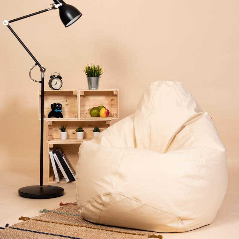 Pufs XL SMART- Bēšs, no kreisā sānskata