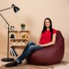 Pufs XL SMART - Bordo, no kreisā sānskata - pielietojumā