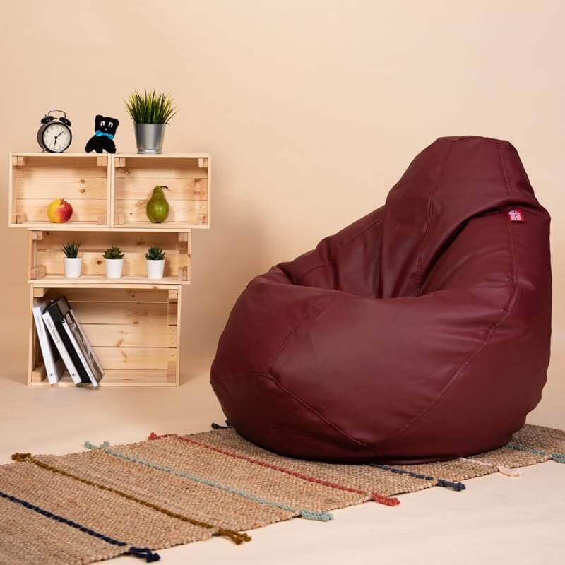 Pufs XL SMART - Bordo, no kreisā sānskata