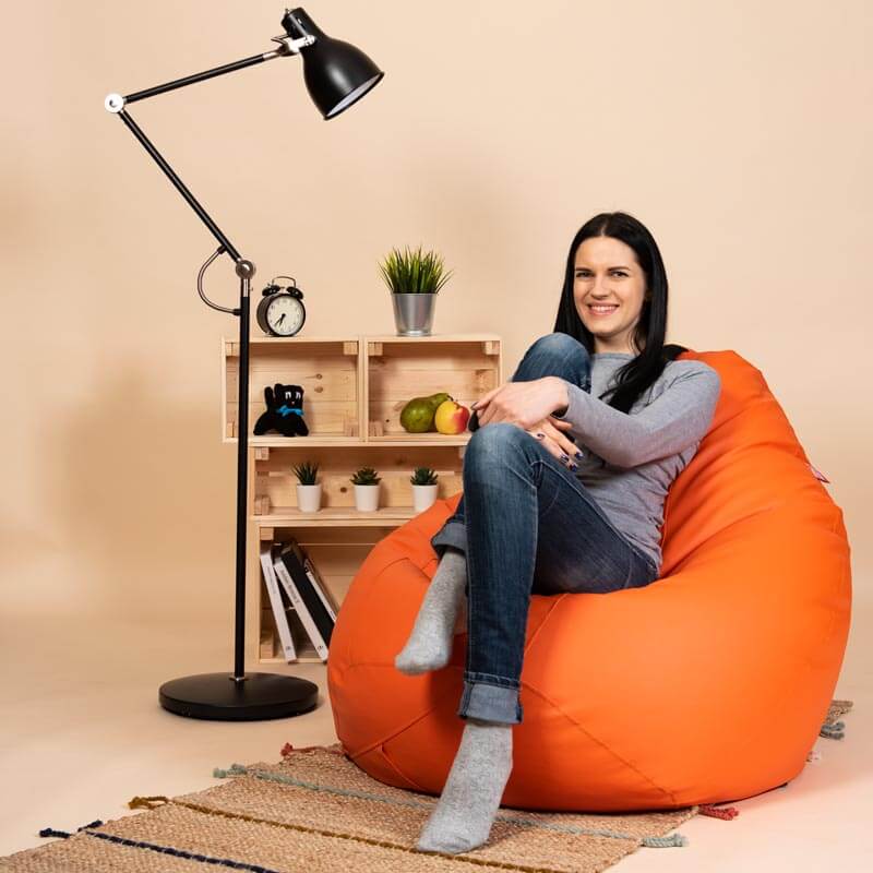 Pufs XL SMART - Oranžs, no priekšpuses - pielietojumā