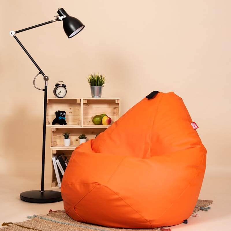 Pufs XL SMART - Oranžs, no kreisā sānskata
