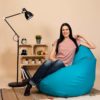 Pufs XL SMART - Tirkīzs, no kreisā sāna - pielietojumā