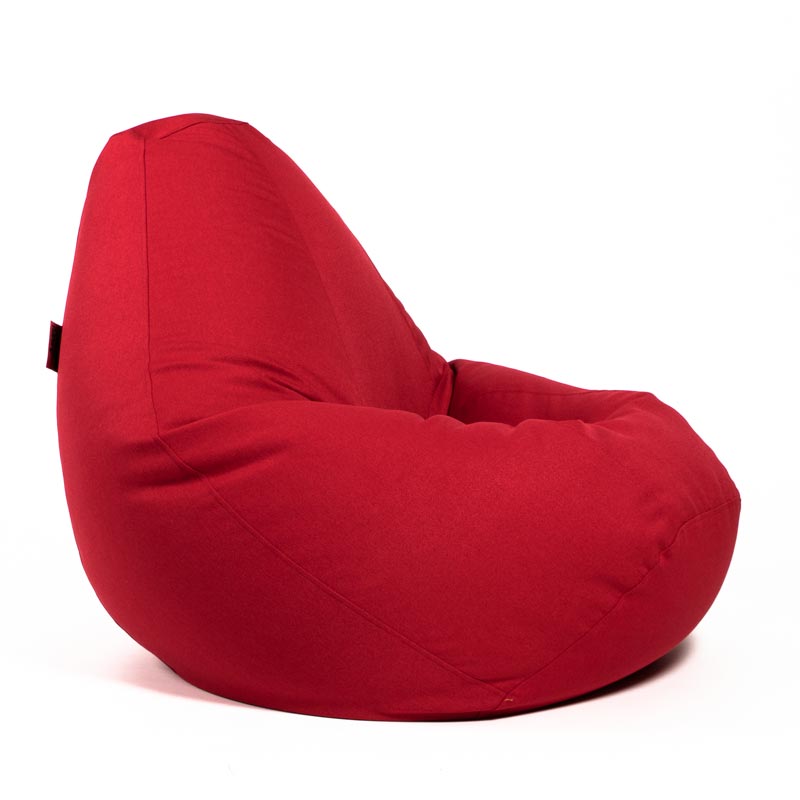 Pufs XL COZY -Sarkans, no labā sāna