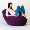 Pufs XL COZY- Lillā, no labā sāna - pielietojumā