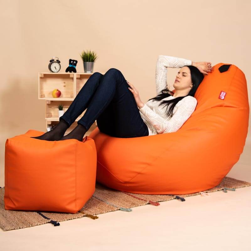 XXL SMART pufs oranžs Oranžas krāsas XXL SMART