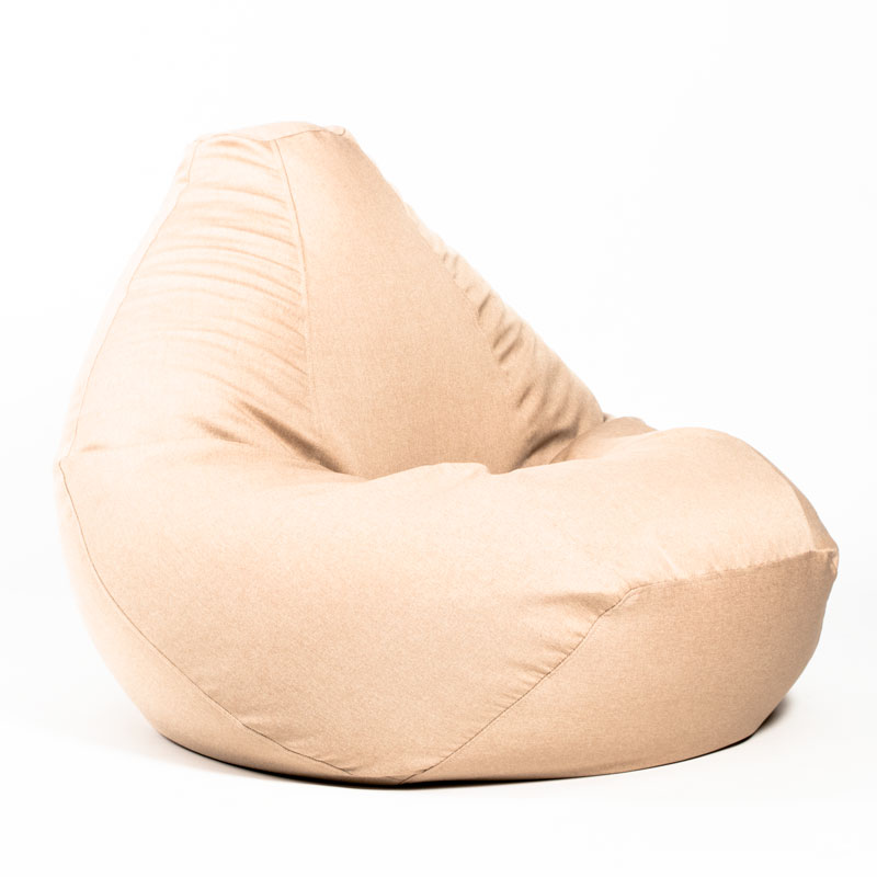 Pufs XXL COZY -Bēšs, no labā sānskata