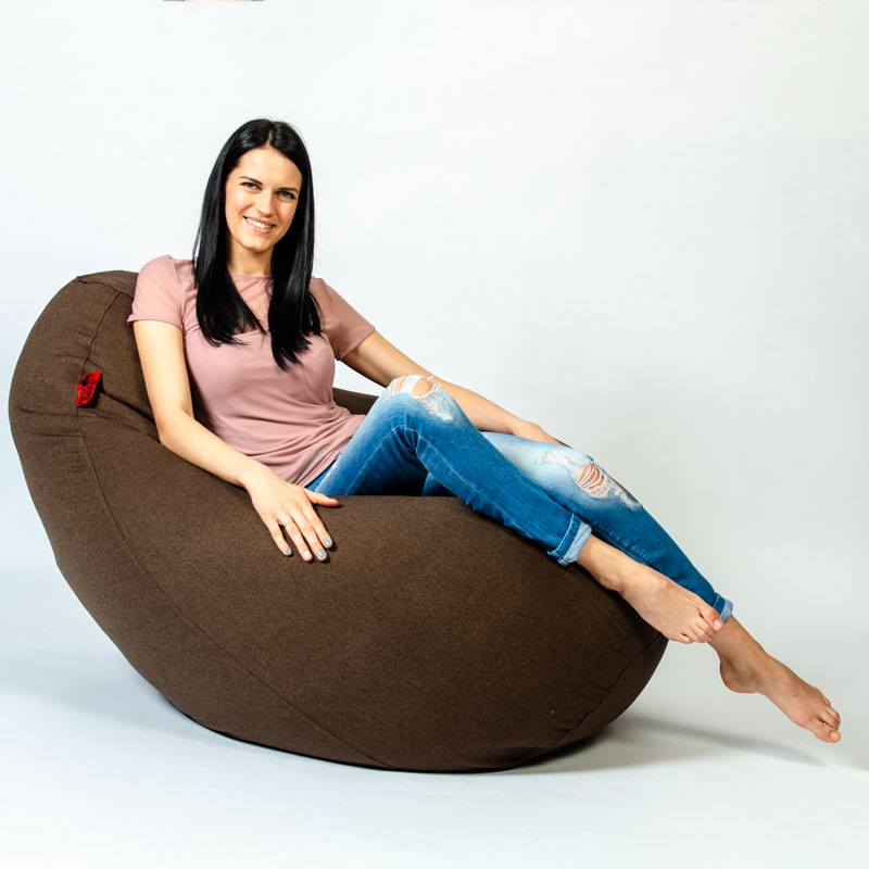 Pufs XXL COZY - Brūns, no labā sāna -pielietojumā