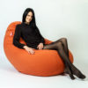 Pufs XXL COZY - Oranžs, pielietojumā, no sāna