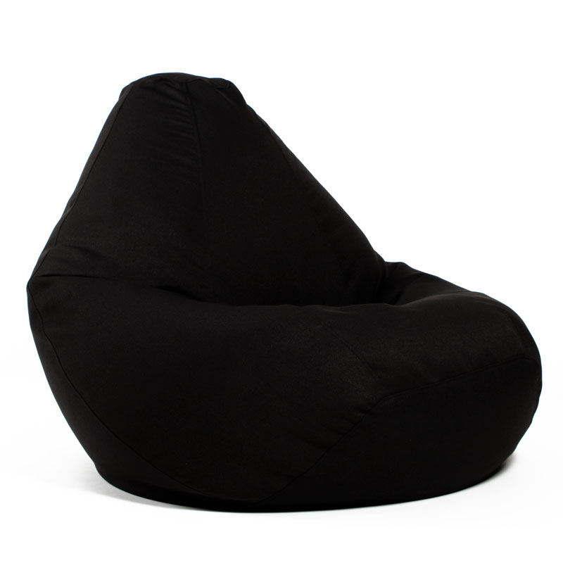 Pufs XXL COZY -melns, no labā sānskata
