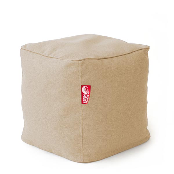 Pufiks KUBS COZY 40*40*40 cm - Bēšs, sānskatā