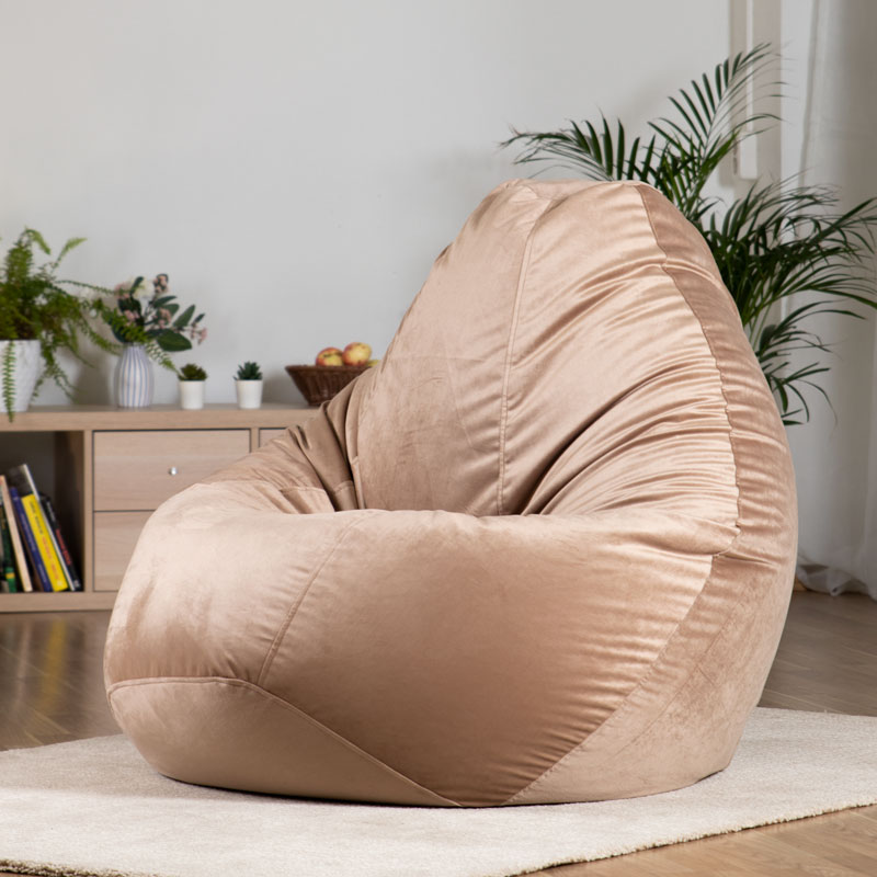 Pufs XXL TREND - Bēšs, no kreisā sānskata
