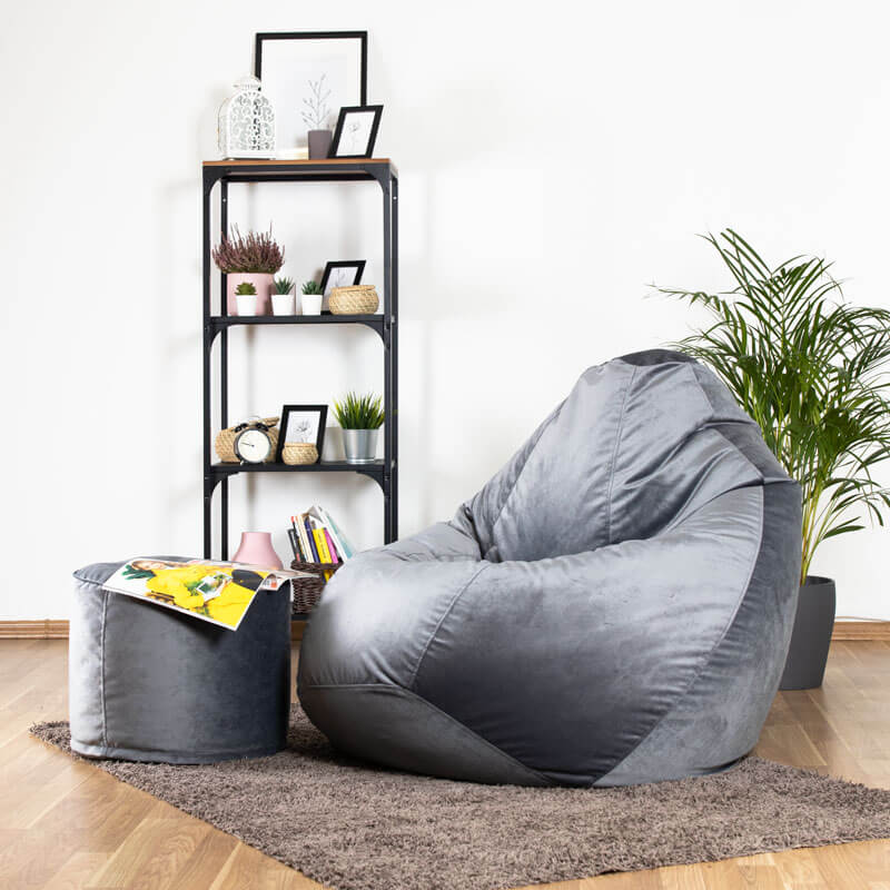 Pufs SURF TREND - Pelēks, no kreisā sānskata