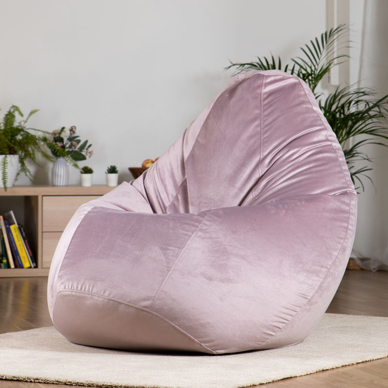 Pufs XXL TREND - Rozā, no kreisā sānskata