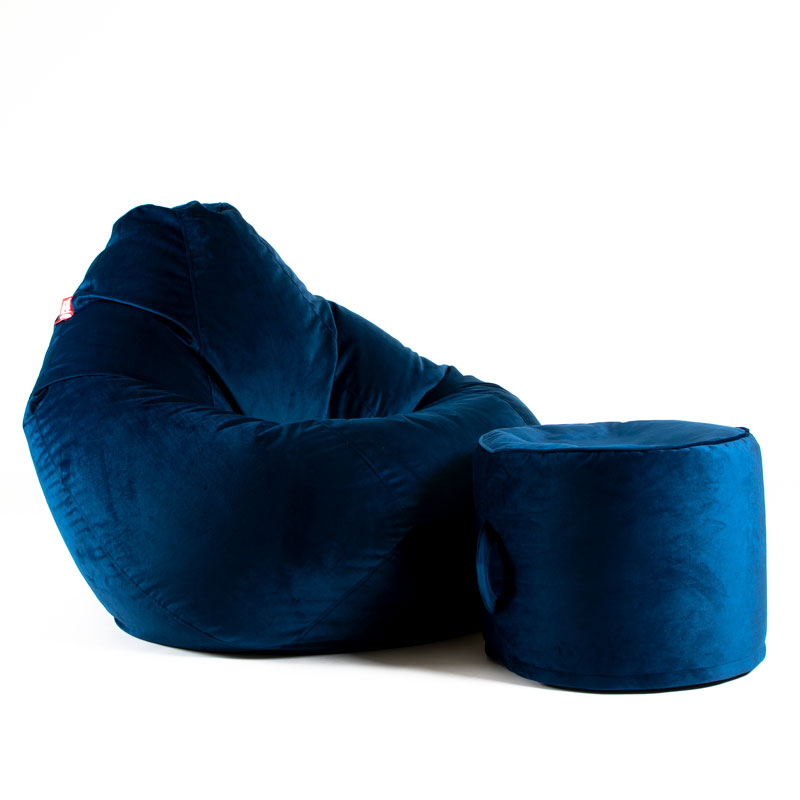 Pufs XXL TREND - Zils, no labā sānskata